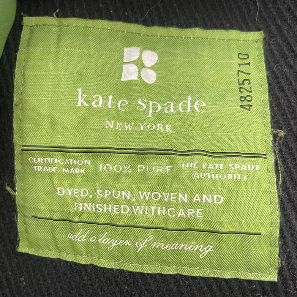 Kate Spade Wool Pea Coat w/ Tulip Hem, EUC - Picture 6 of 6